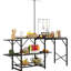 Table de cuisine portative Beach Bbq Camp avec support de lanterne réglable, crochets et espace de rangement Capacité de camping, crochets de suspension pratiques