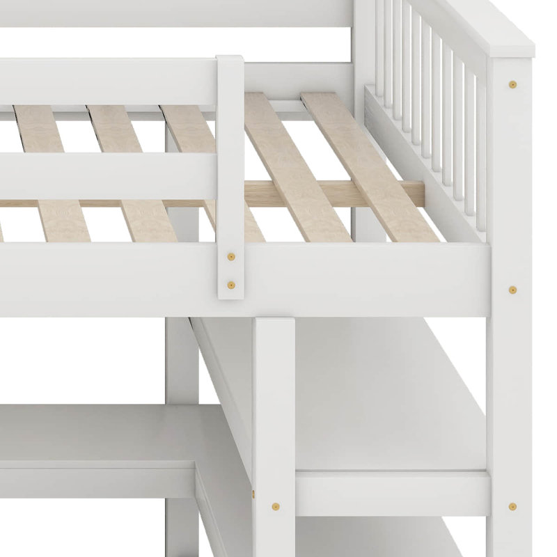 Hawwah Kids Full Loft Bed, White