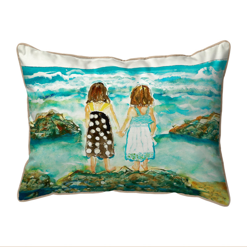 Housse de coussin rectangulaire et insert Twins on Rocks, Grand