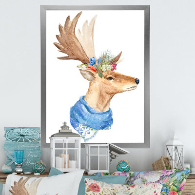 " Deer Portrait For Kids " Painting Print