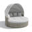 Patio Round Rattan Daybed Two-Tone Weave Sunbed With Retractable Canopy And Cushions-1620343640