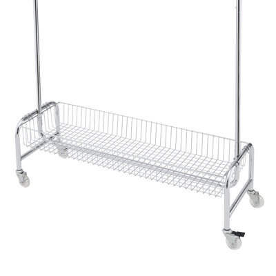 Garment Rack with Basket on Wheels Rolling Clothes Rack for Hanging Clothes Heavy Duty Garment Rack,2 pcs in one carton