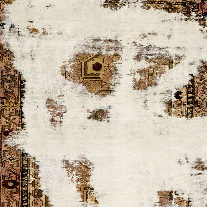 Tapis abstrait moderne de style abstrait, Carré 8 pi