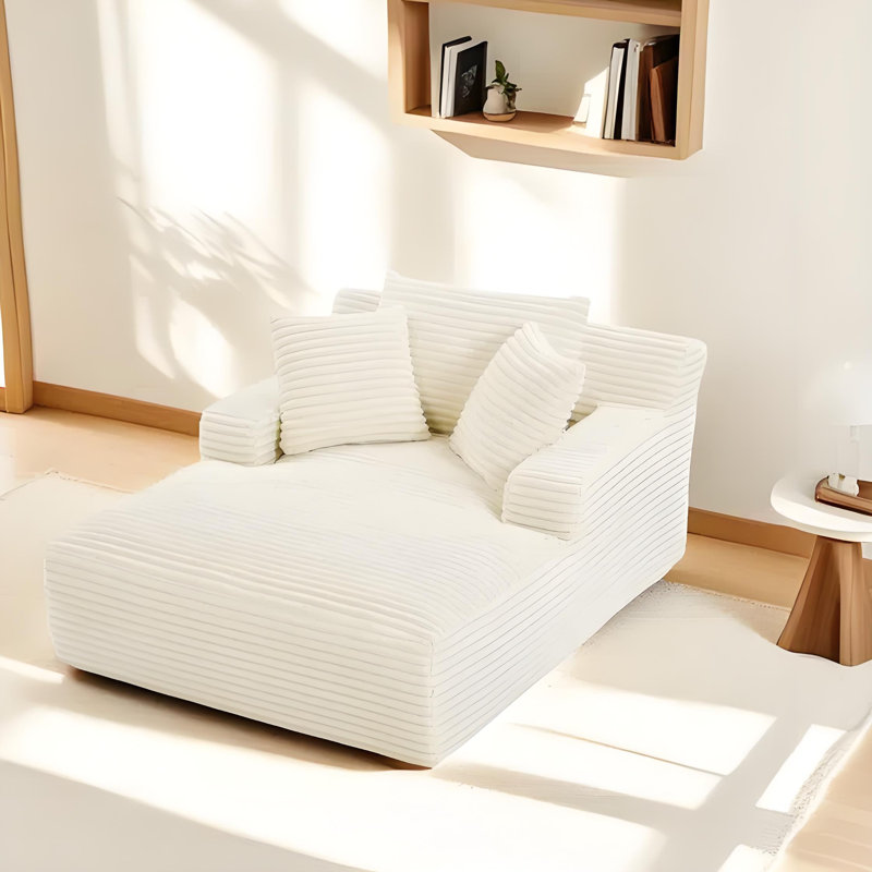 Chaise longue simple et moderne, Blanc