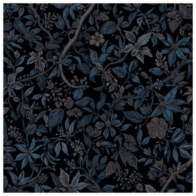 Dark Blue Floral Pattern Comforter