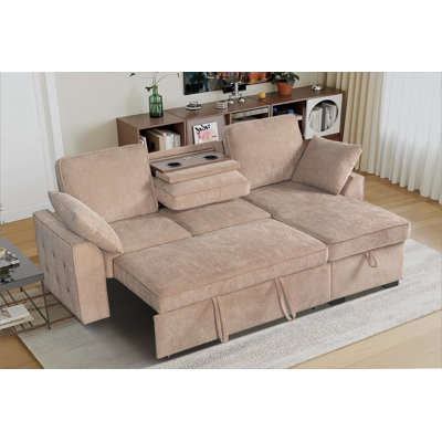 Multi - Functional Sectional Sofa Ensemble Featuring a Removable Cup Holder Tray, Storage - Integrated Chaise and Adjustable Backrests
