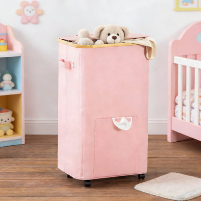 Rolling Laundry Hamper With Lid - Tall Dirty Clothes Basket On Wheels For Dorm, Bedroom, Bathroom, And Compact Living Spaces