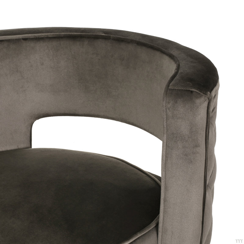 Chaise avec accoudoirs pivotante capitonnée de style Mid-Century pour adultes, pieds en bois de bouleau massif, siège simple pour la chambre à coucher du salon