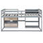 Lit mezzanine simple gris avec bureau roulant - Étagère et tiroir-1627903746