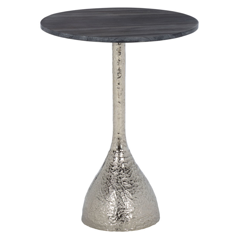 Table d'appoint Avanni, Gris foncé, Argent