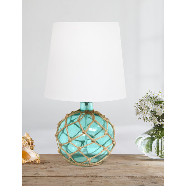 Boivin 15.25 Table Lamp Beachcrest Home Base Color: Light Aqua, Shade Color: White