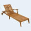 Ensemble de table d'appoint d'extérieur inclinable avec chaise longue en bois d'acacia avec coussin de 2 pouces et table d'appoint pliable à dossier réglable pour véranda au bord de la piscine