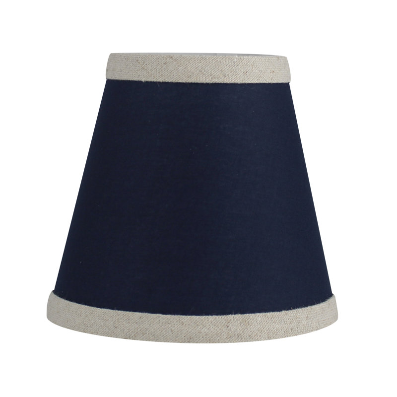Abat-jour empire en coton (attache) de couleur bleue, H 5 po x l 6 po x P 6 po