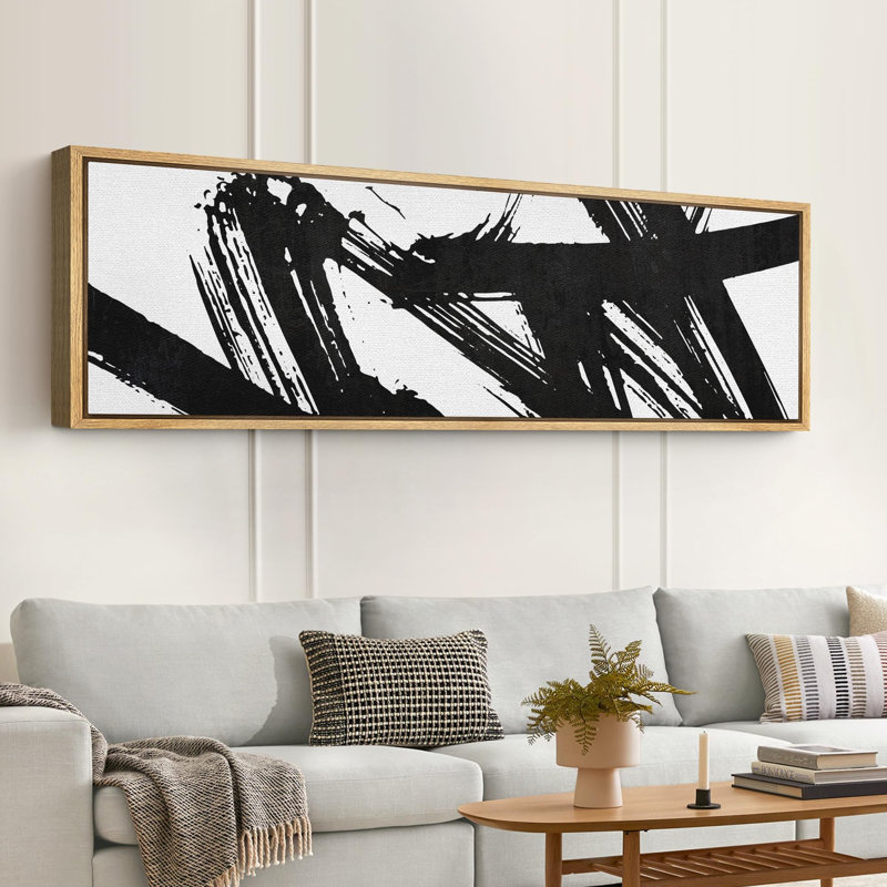 BAW Dynamic, impression en noir et blanc sur toile, H 20 po x l 60 po, Naturel