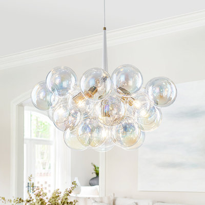 Meyana 6 - Light Cluster Iridescent Tinted Balloon Colorful Bubbles Chandelier
