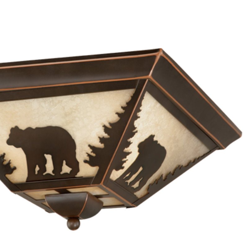 Homar Burnished Bronze 3 - Bulb Outdoor Flush Mount, Bear
