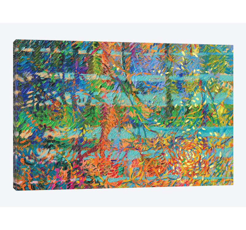 « ym 095 » par iris scott abstracts, impression sur toile, H 18 po x l 26 po x P 1,5 po, Toile avec cadre flottant noir