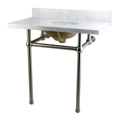 Kingston Brass Templeton 36-Inch Vanity Top with Brass Legs (8-Inch, 3-Hole)