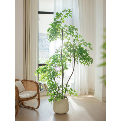 Ornement artificiel d'intérieur en pot Nandina Domestica