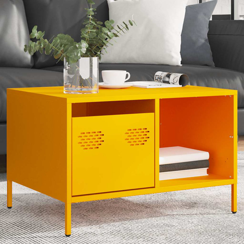 Withernsea Coffee Table with Storage, Mustard Yellow