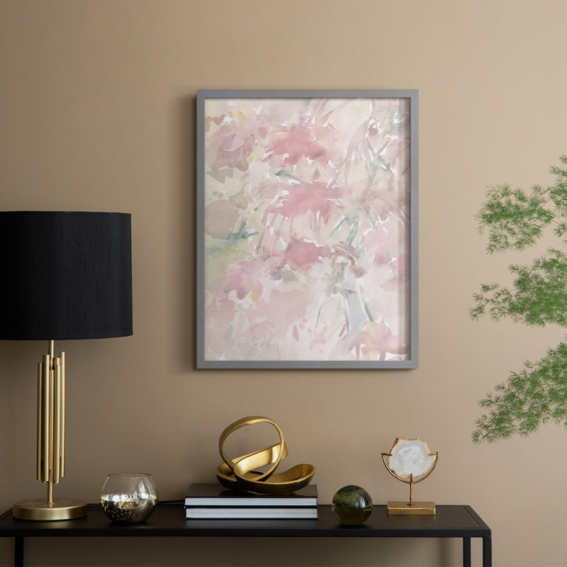 «Shadow From the Hanging Basket II», reproduction encadrée - bois massif, Gris