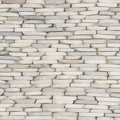 Nature Stacked Pram Gray Pebble Mosaic Tile