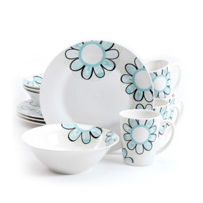 Gibson Lush Blossom 12 Piece Dinnerware Set