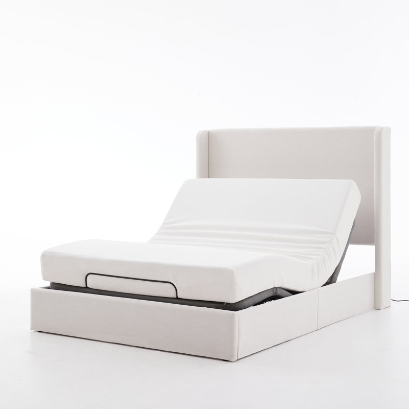 Base de lit réglable ergonomique Caron 4.0, base de lit réglable avec inclinaison de la tête et des pieds, base électrique avec télécommande sans fil, masseur