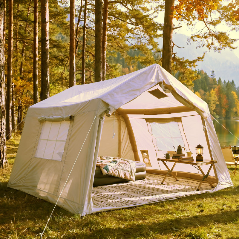 Tente de camping gonflable d'extérieur 10,5 pi x 8 pi avec pompe pour 4 à 5 personnes