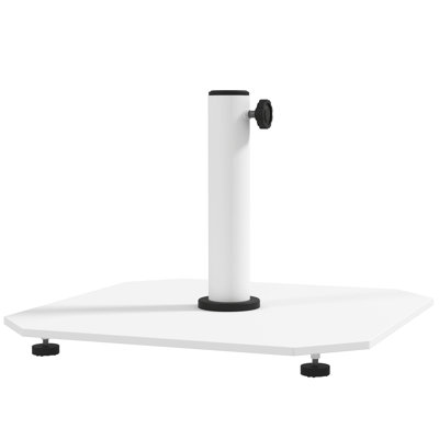 Square Patio Umbrella Base, 41 lbs Metal Umbrella Stand Base with Adjustable Foot Pads, Heavy Duty Patio Umbrella Holder for 1.3"/1.5"/1.9" Umbrella Poles for Outdoor, Lawn, Poolside