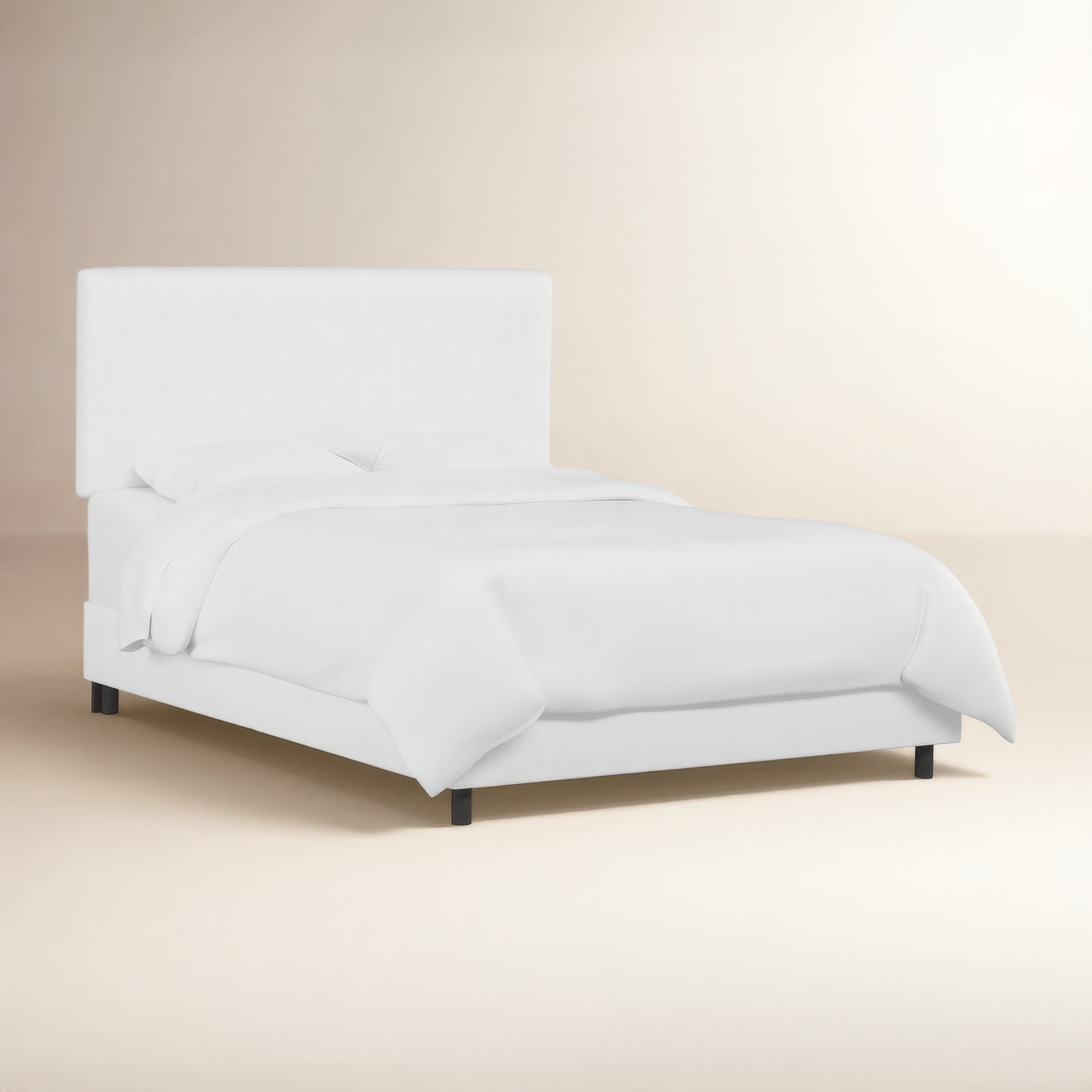 Eisley Upholstered Bed, Queen, White Performance Twill