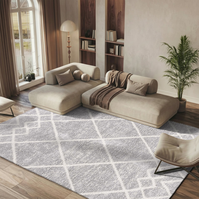Baiden Shag Performance Geometric Rug, Rectangle 6' x 9'
