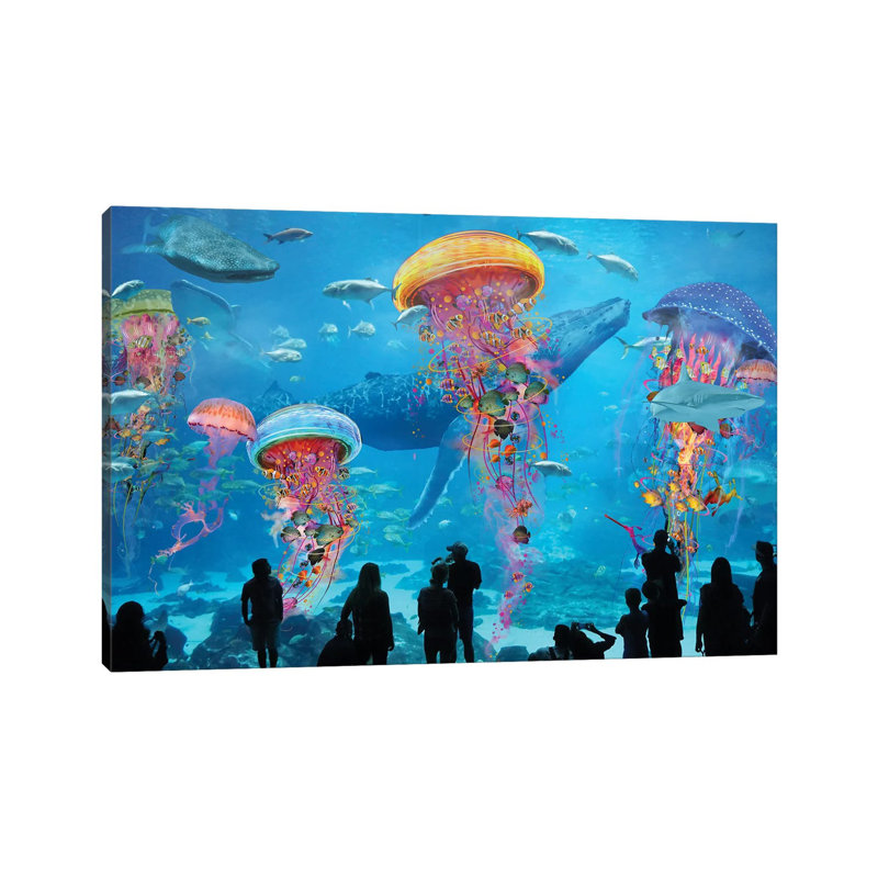 «Super Electric Jellyfish Aquarium» par David Loblaw, impression sur toile tendue, H 18 po x l 26 po x P 1,5 po