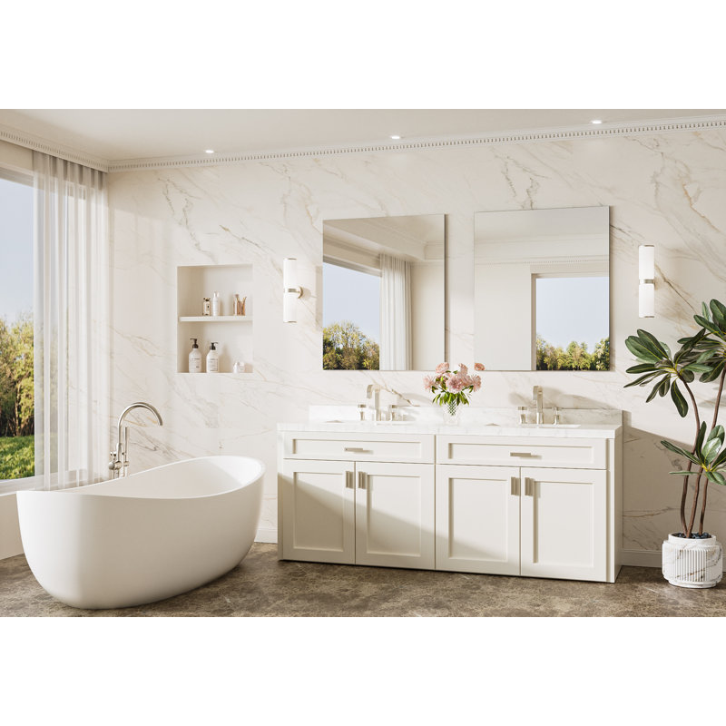 Modern & Contemporary Frameless Bathroom Vanity Mirror Decorative Wall Accent Mirror, 1, 36" x 30"