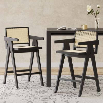 Tabouret de bar avec siège canne