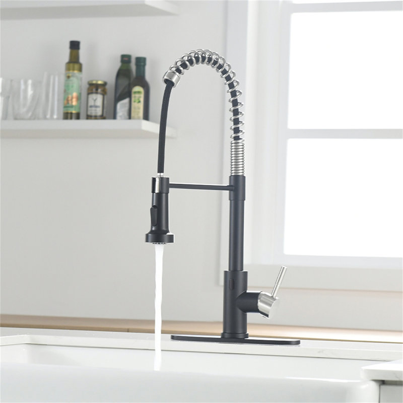Touchless Kitchen Faucet,Hands Free Automatic Smart Kitchen Faucet, Black and Silver
