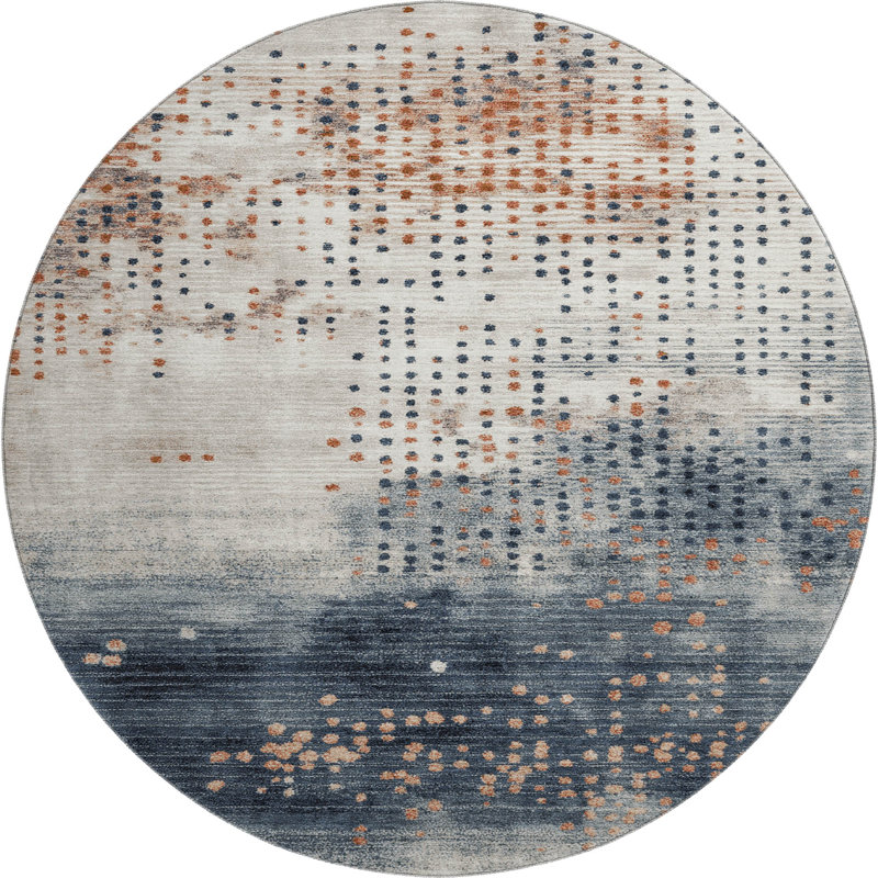 Premium Machine Washable Mouton Geometric Rug, Round 8'