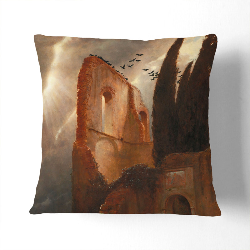 Ruin by the Sea Scatter Cushion, 55cm H x 55cm W x 20cm D, White