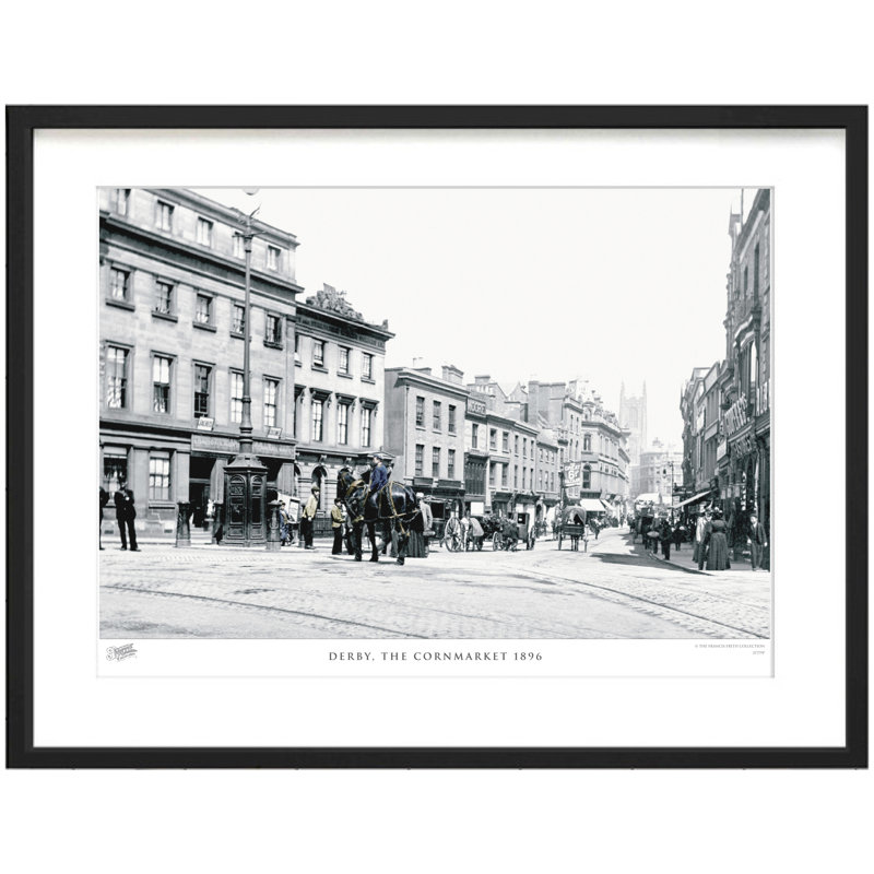Derby, The Cornmarket 1896 - Single Picture Frame Print, 60cm H x 80cm W x 2.3cm D