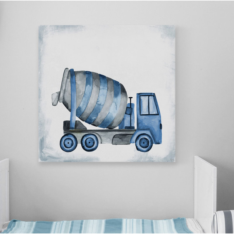«Blue Mixer Truck», art sur toile, H 12 po x l 12 po x P 1,5 po