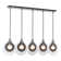 Veneto 5-Light Linear Pendant - Clear Glass with Frosted Diffuser Shade