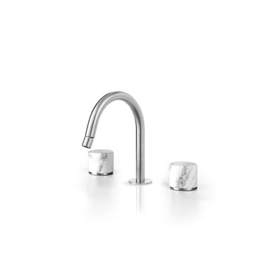 Acquaco Linki Marble Deck Mount Three-Hole Widespread Bidet Faucet with 6'' Spout Reach