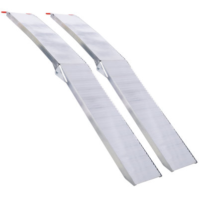 Truck Ramps, 80"x12" Portable Loading Ramps for Pickup Trucks 1500 LBS Capacity Aluminum Folding Ramps with Buckle for ATVs, Snowblower, Lawn Mowers, UTVs, Bike, 2PCS, SILVER