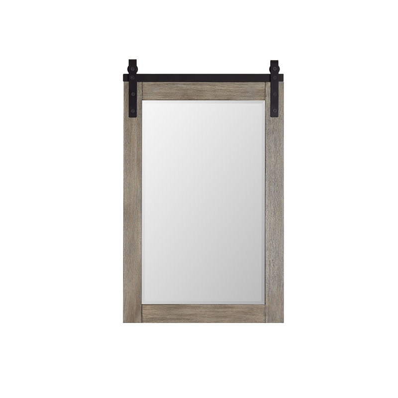 Miroir de salle de bain mural Karamfila, 39,4 po x 24 po, Gris classique