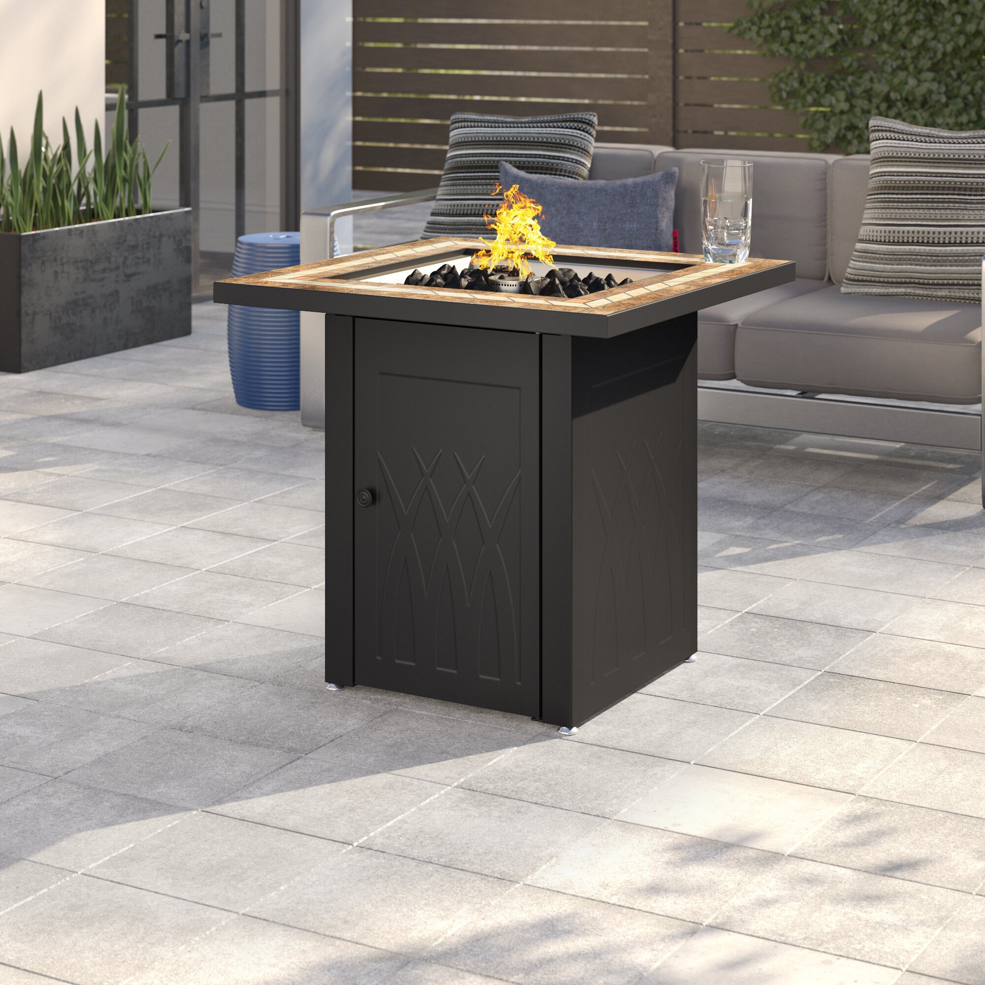 Latitude Run® Steel Propane Gas Fire Pit Table & Reviews | Wayfair