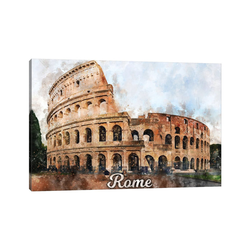 «Rome» par Durro, reproduction d'art, H 18 po x l 26 po x P 1,5 po