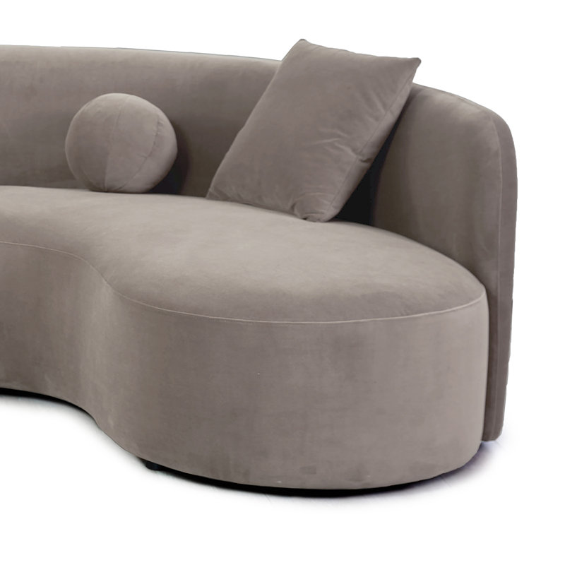 Briannel Curved Upholstered 112" Wide Sectional, Gray Chenille