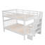 Lit superposé en escalier avec rangement et garde-corps pour chambre à coucher