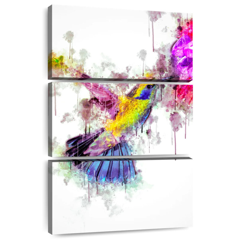 Colibri de couleur Brampt, H 32 po x l 20 po