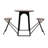 Domenique Accent Tables Metal Fir Wood Iron Space-Saving Folding Stools 30x30x41 Inches Brown Finish Home Office Bedroom Living Room Set of 3